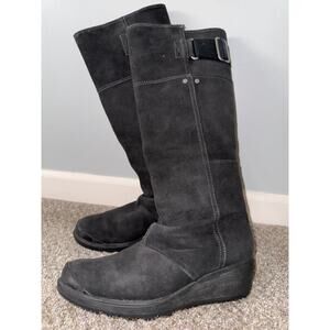 Sorel Toronto Wedge Black Oiled Suede Tall Boot Waterproof Casual - size 7.5